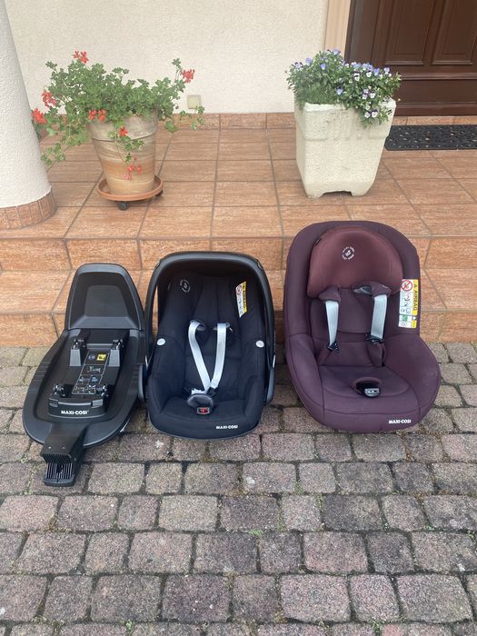 Zestaw fotelików z bazą Maxi Cosi: Pebble Pro, Pearl Pro 2, FaliyFix2
