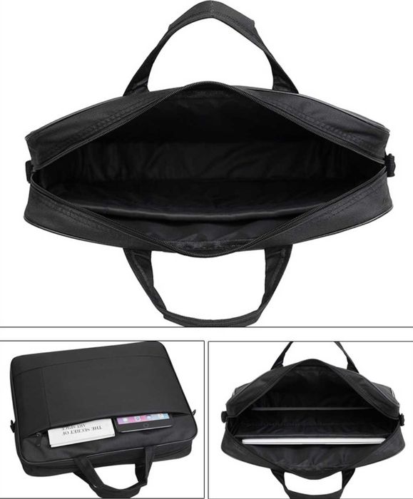 Сумка для ноутбука черная 15.6"-16" с плечевым ремнем и карманом