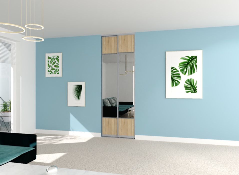 Drzwi przesuwne do szafy wnękowej na wymiar wys. do 265, szer 80-100