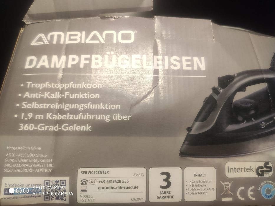 Утюґ Ambiano 1830-2180W