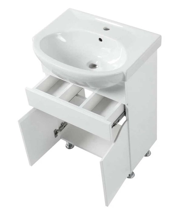 Новый комплект: ГЛУБОКАЯ раковина и тумба в ванну. Ширина 56 см.