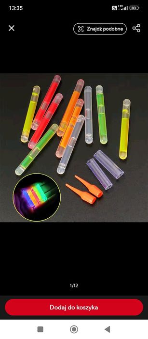 Świetliki wędkarskie 10 szt różne kolory.