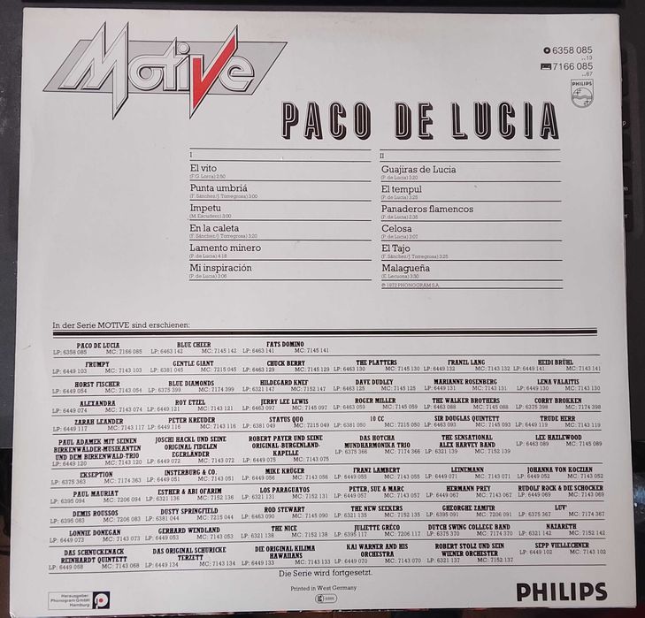 Paco de Lucia, Motive, LP