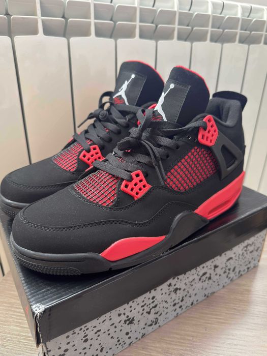 Air Jordan 4 Retro – czarno-czerwone – r. 45