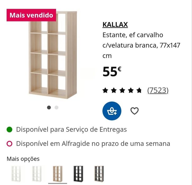 Estante / móvel 8 divisórias Kallax Ikea