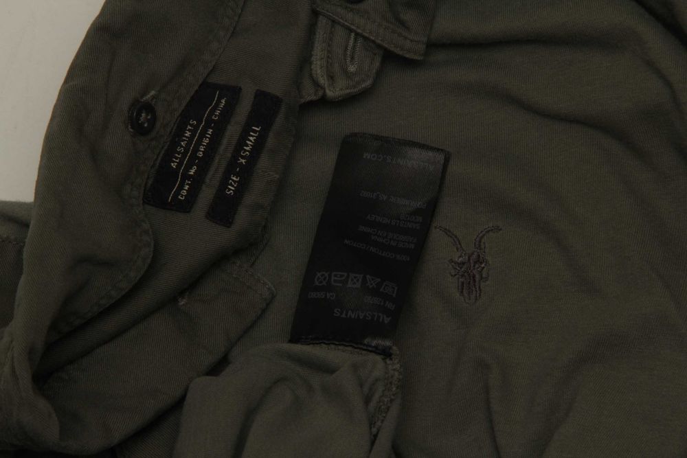 AllSaints рр S кофта лонгслив из хлопка, убирающийся воротник