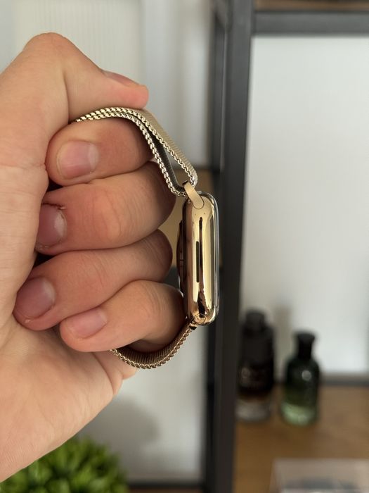 Apple Watch 7 stainless steel stal nierdzewna złoty cellular LTE