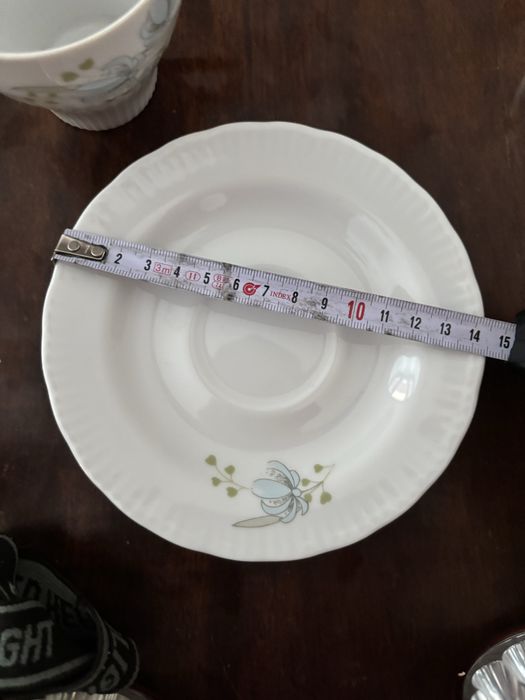 Чайний сервіз з квітковим декором, білий фарфор, б/в