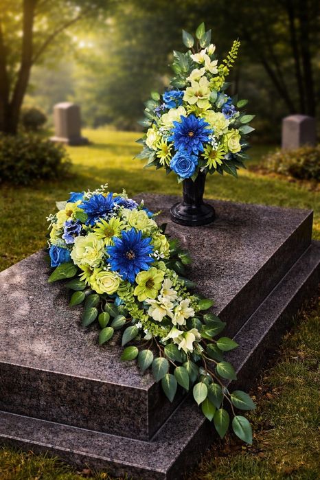 Elegancki duży komplet nagrobny