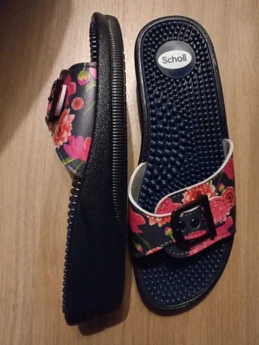 Scholl klapki z kolcami akupresura Nowe Rozmiar 40