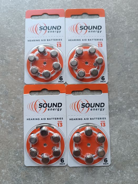 Батарейки Sound Energy Size 13 для слухових апаратів.