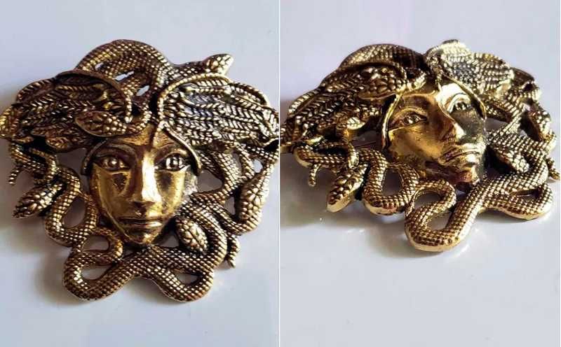 Брошка Versace кулон значок пін брош підвіска медуза горгона барокко