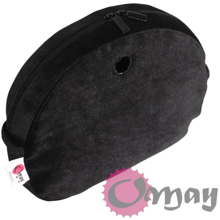 CZARNY Welur organizer do OBAG MOON LIGHT 2 suwaczki 2 kieszenie OMAY