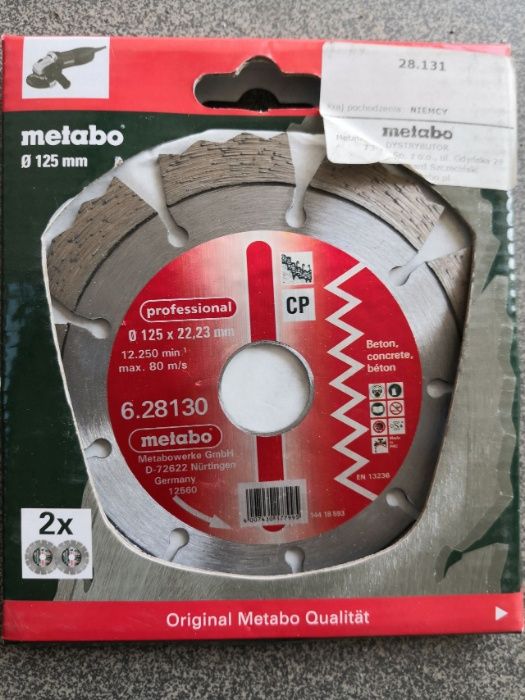 Tarcza diamentowa Top-Range Metabo 125 230 granit/beton, spoina laser