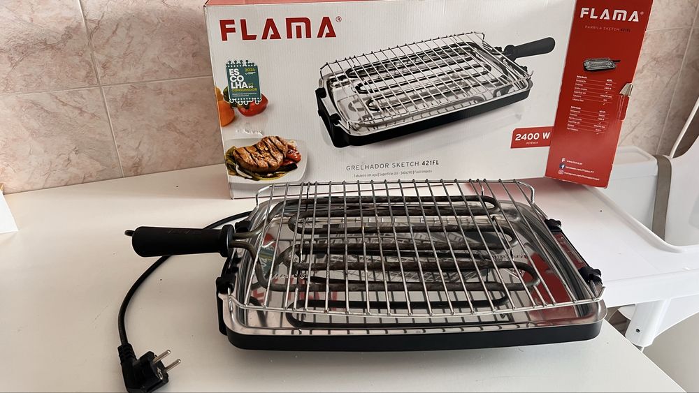 Grelhador elétrico FLAMA 2400W – Muito bom estado