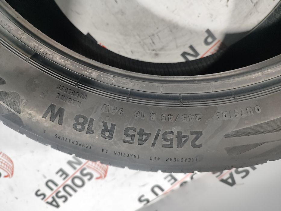 2 pneus semi novos 245-45R18 Continental - Oferta dos portes