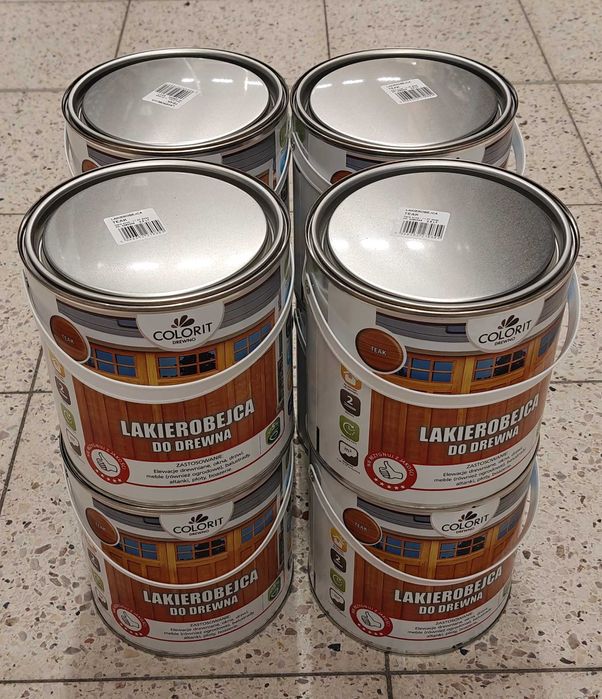 COLORIT lakierobejca do drewna teak 2,5l x 8 szt.