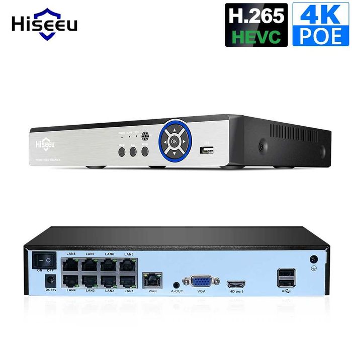 8-Channel Recorder/NVR - 4K - ONVIF - POE - H.265 - VGA - HDMI64740216754051120