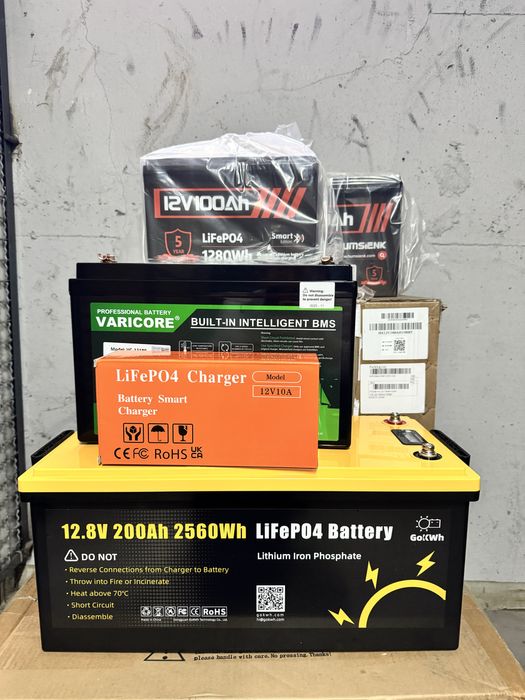 Літієвий  акумулятор LiFePO4 12V — в наявності 12/100/180/200/300/350