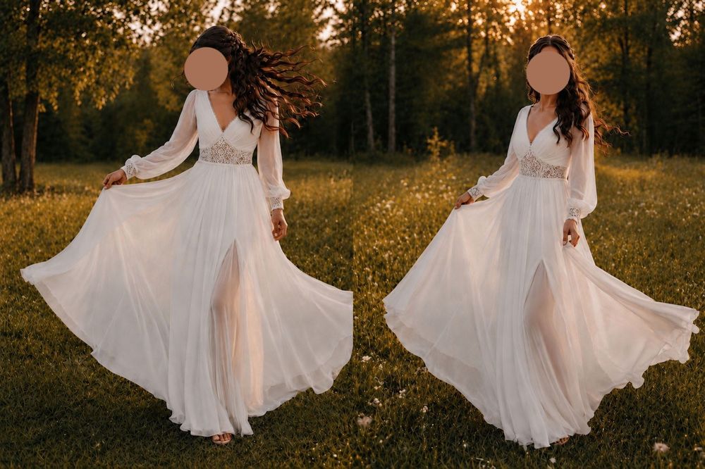 Unikalna suknia ślubna Dama Couture – model Safona, styl boho/rustykalny