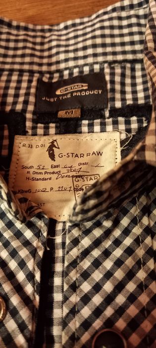 Koszula M slim w czarno-białą krateczkę