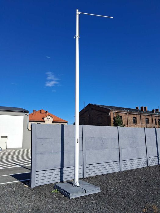 Maszt flagowy kompozytowy 6– jednoczęściowy, biały, stacjonarny