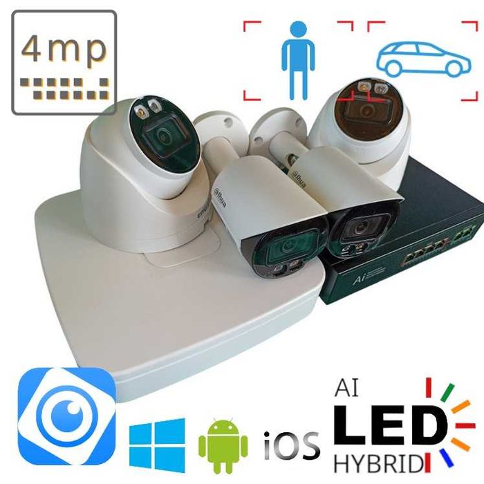 Комплект камер видеонаблюдения система відеонагляду установка камера