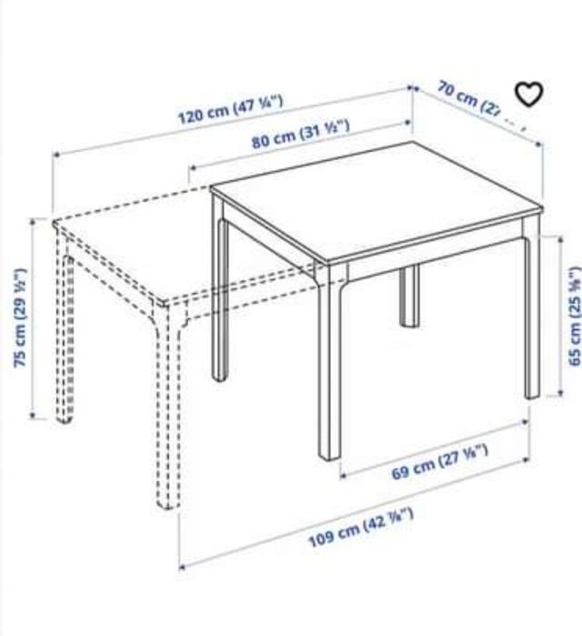 Mesa de refeição extensível IKEA430626924292352002