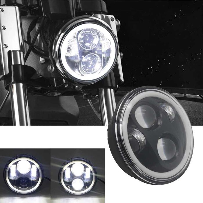 Farol frontal LED 5.75 pol cafe racer bobber chopper