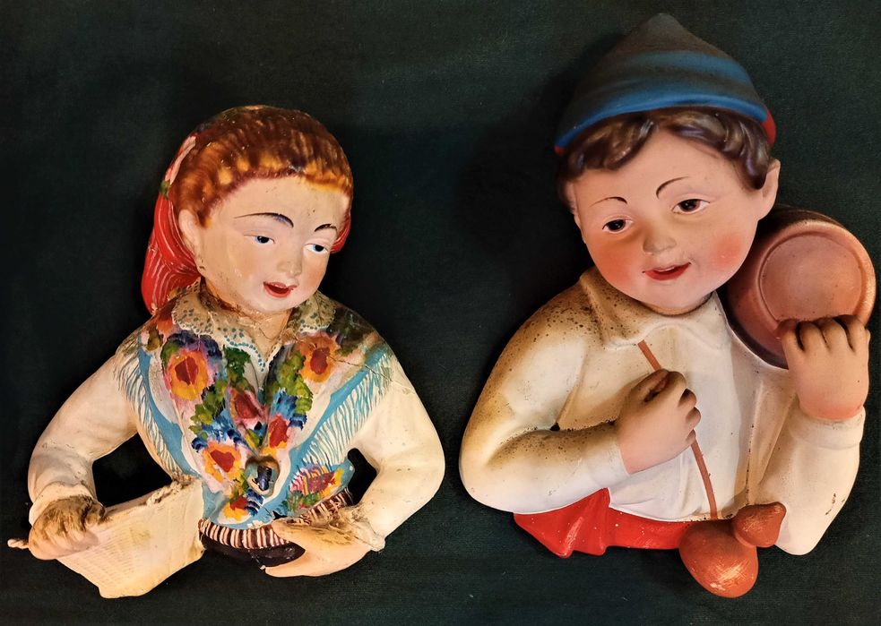 Figuras Cerâmica Policromadas Parede