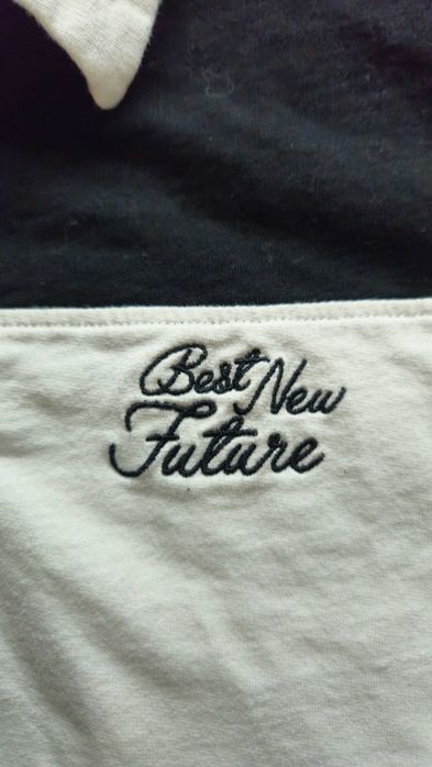 Bluza z kołnierzem typu rugby oversize cropped Bershka rozm. S