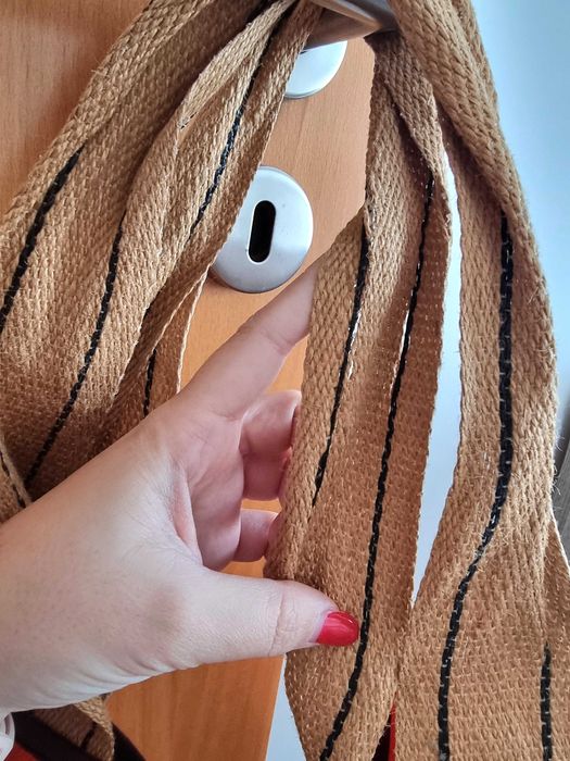 Mala/ saco laranja e castanho com padrão florido