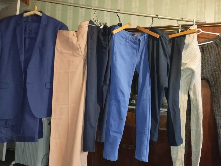 теплые  штаны с широким поясом