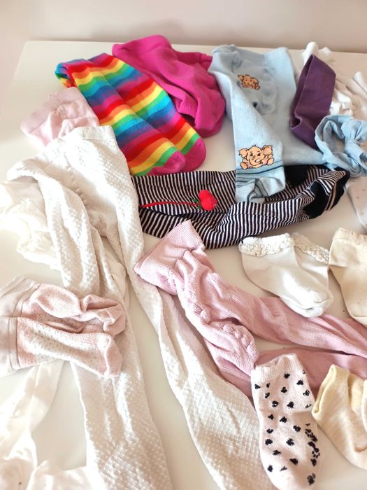 duży zestaw komplet rajstop pończoch rajstopy dla dziewczynki2-3-4lata