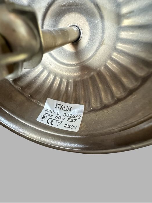 Lampa Italux styowa retro mosiaądz