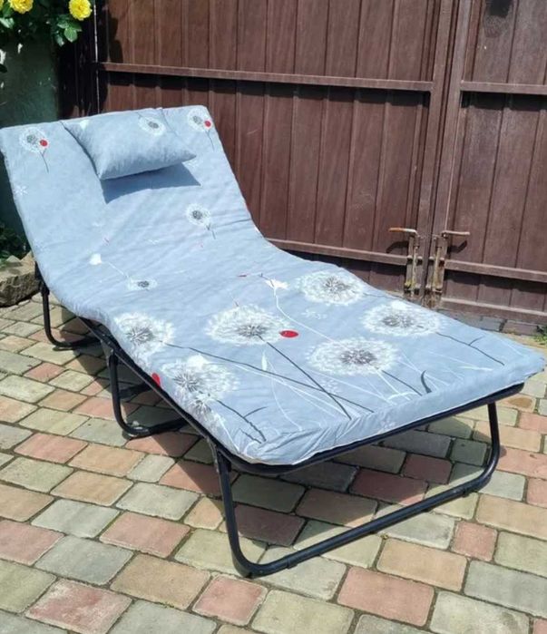 Комплект кровать раскладушка с матрасом ліжко розкладачка на ламелях