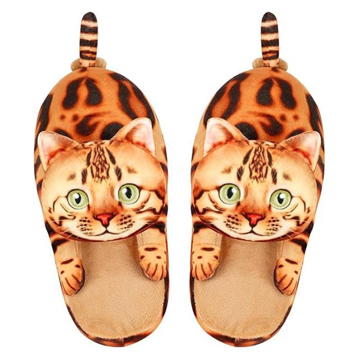 Kapcie damskie w kotki 3D Miękkie puszyste R.40