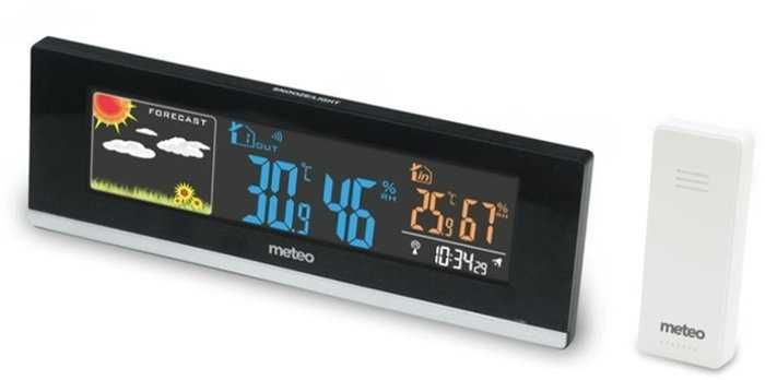 Stacja pogody Meteo SP60 - kolorowy ekran, czujka, zasilacz - NOWA