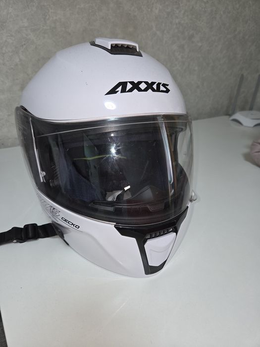 МотошоломAXXIS Gecko SV модуляр/ flip up / білий