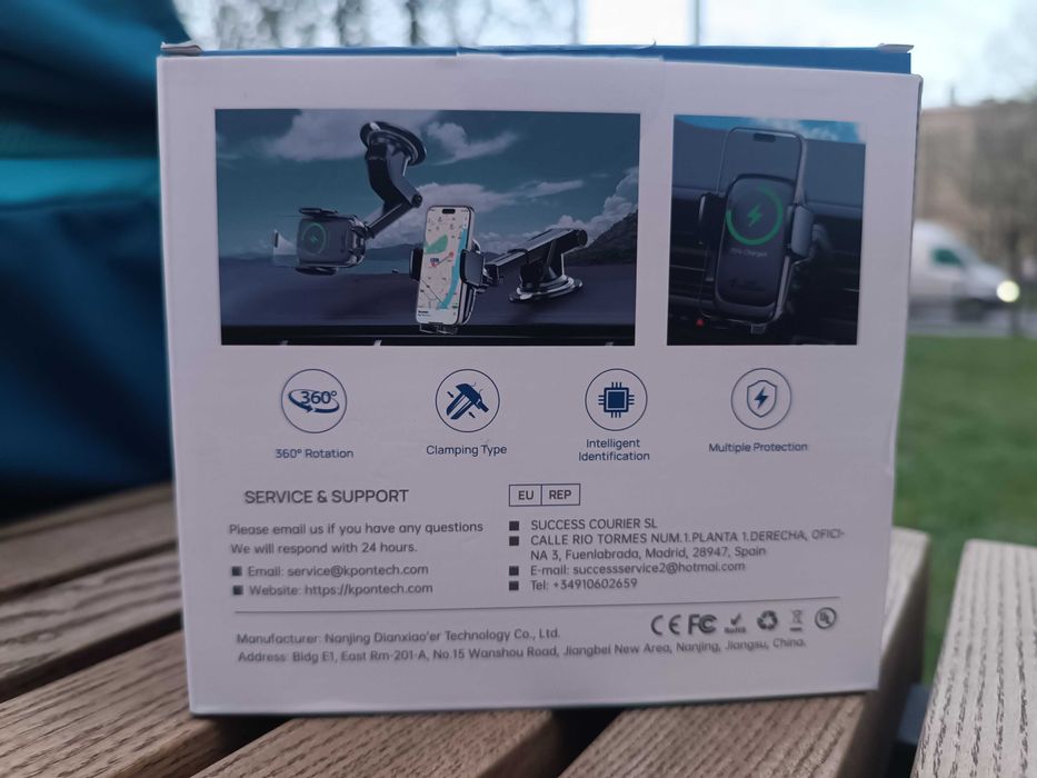 Автомобільний тримач KPON для смартфона з бездротовою зарядкою