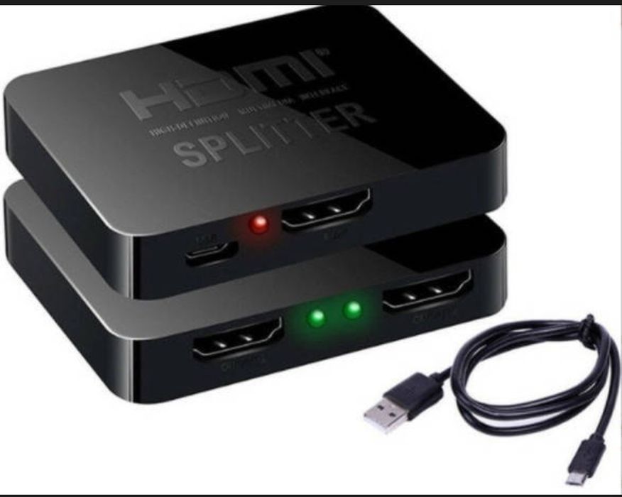 HDMI Сплиттер (1 на 2) 4К 60Hz. Для PC, XBox, PS4, PS5, видеоплееров,