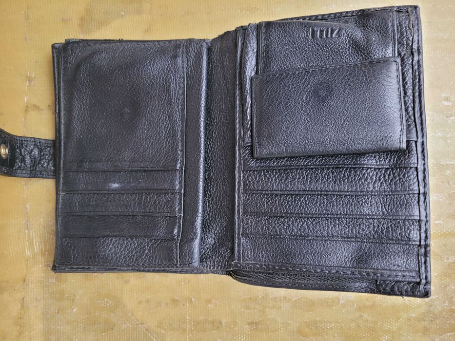 Кошелек мужской, портмоне кожа zilli, черный