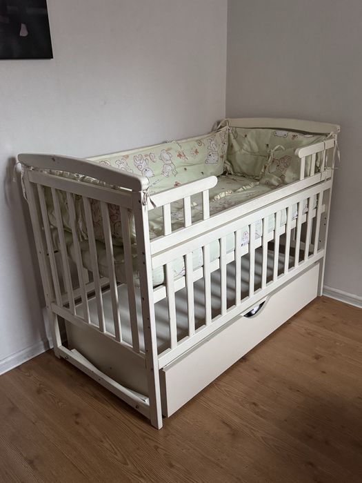 Дитяче ліжечко "Човник" (Лодочка) з маятником і ящиком