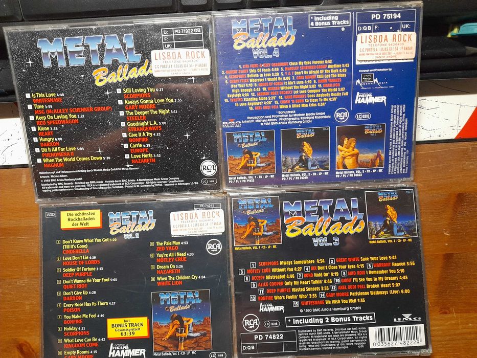 Pack de 7 cd´s originais de Metal e Hard Rock usados (Baladas Rock)
