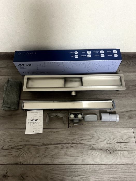 ‼️Чешский трап Qtap Taurus Tile SUS304 с сухим затвором под плитку‼️