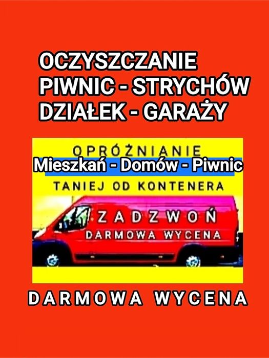 Wywóz z działek domów biur mieszkań piwnic Opróżnianie Wywóz Gruzu