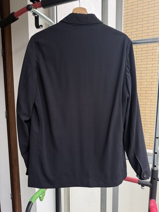 Massimo Dutti 100% Wool Overshirt Jacket Navy Blue Italian Fabric Mens S