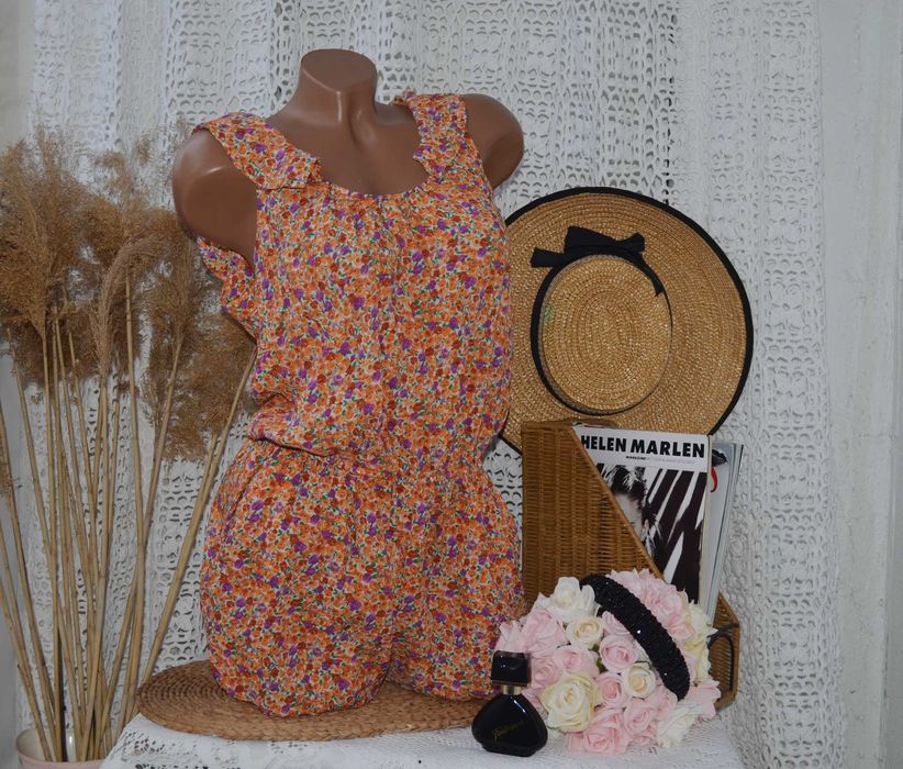 М 28 Фирменный натуральный комбинезон ромпер очень стильной Зара Zara