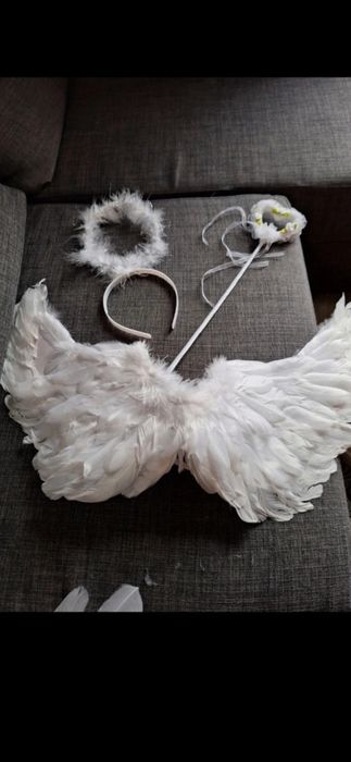 Stroj anioła skrzydła aureola 3 elementy