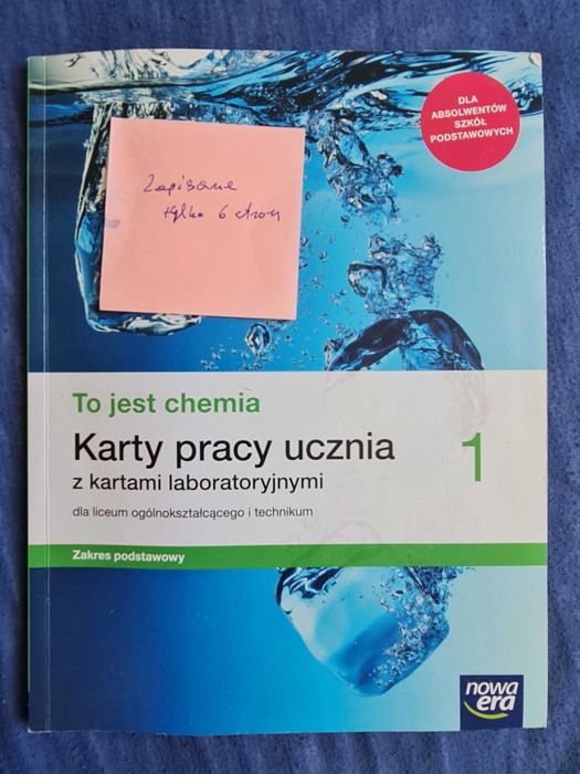 To jest chemia - karty pracy ucznia 1 (Jest zapisane tylko 6 stron)